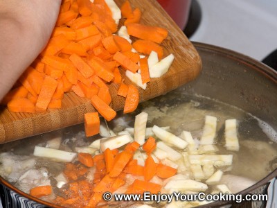 Chicken Soup with Egg Linguine Recipe: Step 6