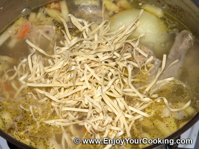 Chicken Soup with Egg Linguine Recipe: Step 8