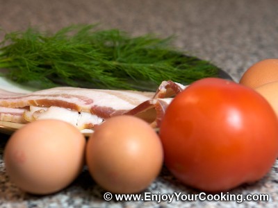Bacon and Eggs with Tomatoes Recipe: Step 1