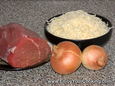 Beef Roast under Cheese and Onion Recipe: Step 1