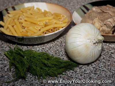 Macaroni with Ground Boiled Beef Recipe: Step 1
