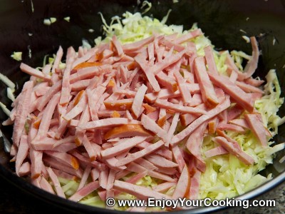 Salad Dnister (Cabbage, Peas and Sausage) Recipe: Step 5