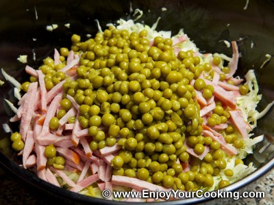 Salad Dnister (Cabbage, Peas and Sausage) Recipe: Step 6