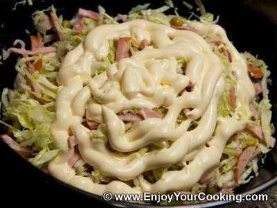 Salad Dnister (Cabbage, Peas and Sausage) Recipe: Step 7