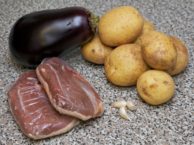 Duck Stewed with Potato and Eggplants Recipe: Step 1