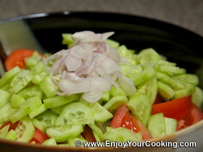 Ukrainian Tomato and Cucumber Salad with Sour Cream Dressing Recipe: Step 8