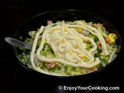 Crab Sticks Salad with Napa and Cucumber Recipe: Step 10