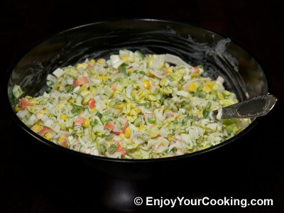 Crab Sticks Salad with Napa and Cucumber Recipe: Step 11