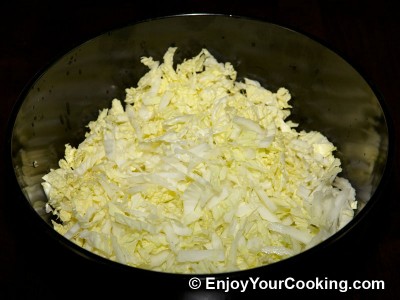 Crab Sticks Salad with Napa and Cucumber Recipe: Step 2
