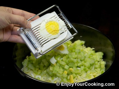 Crab Sticks Salad with Napa and Cucumber Recipe: Step 4