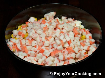 Crab Sticks Salad with Napa and Cucumber Recipe: Step 6