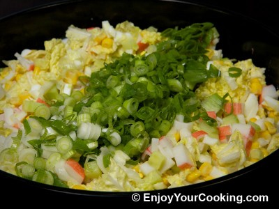 Crab Sticks Salad with Napa and Cucumber Recipe: Step 7