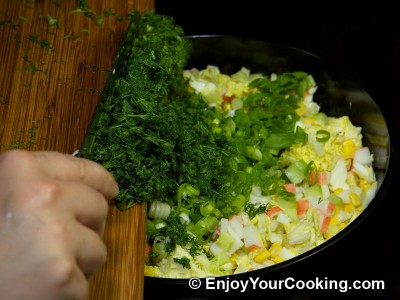 Crab Sticks Salad with Napa and Cucumber Recipe: Step 8