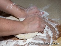 Knead more flour in
