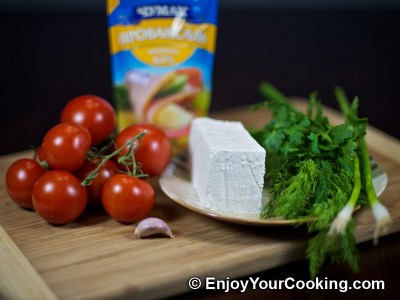 Tomatoes Stuffed with Fresh Cheese Recipe: Step 1