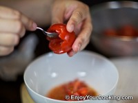 Clean inside of tomato from the remaining juice and seeds