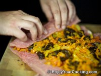 Pork Loin Roll with Prunes and Carrots: A