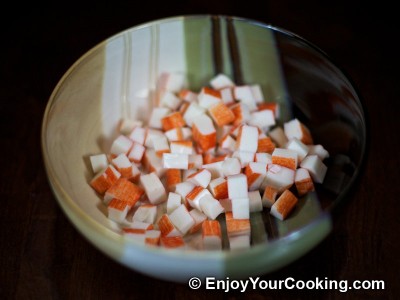 Crab Sticks Salad with Pickled Mushrooms and Apple Recipe: Step 2