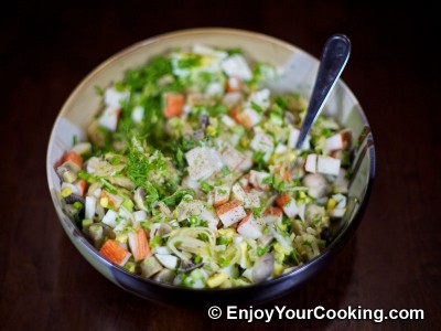 Crab Sticks Salad with Pickled Mushrooms and Apple Recipe: Step 8