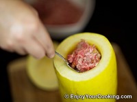 Stuff squash with mince