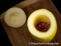 Stuff squash with mince