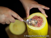 Stuff squash with mince