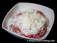 Combine meat and rice