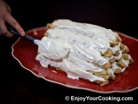 Cover with frosting, put remaining 2 sticks and evenly spread remaining frosting over the top and sides