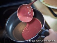 Pour it in the warmed up frying pan