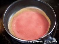 Fry crepe until ready from one side