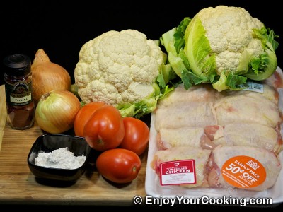 Chicken Stew with Cauliflower and Tomatoes Recipe: Step 1