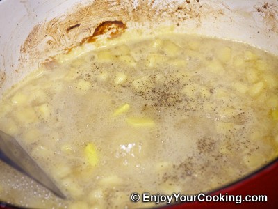 Chicken Roast with Pineapples, Bananas and White Wine Sauce Recipe: Step 15