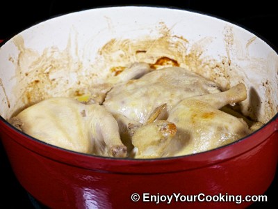 Chicken Roast with Pineapples, Bananas and White Wine Sauce Recipe: Step 9