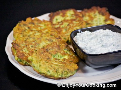 Zucchini Pancakes with Sheep Cheese