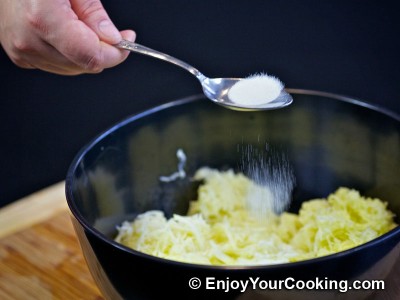 Zucchini Pancakes with Sheep Cheese Recipe: Step 3