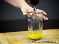 Mix yolks, sugar, salt and mustard