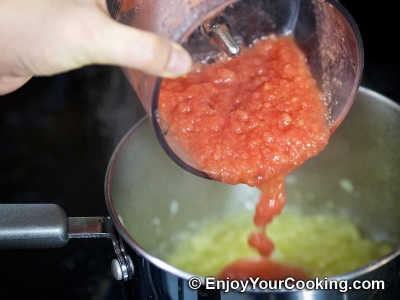 Roasted Spaghetti Squash with Tomato Basil Sauce  Recipe: Step 7