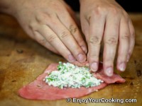 Veal Rolls with Feta Cheese, Garlic and Olives Recipe: Step 8b