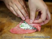 Veal Rolls with Feta Cheese, Garlic and Olives Recipe: Step 8c