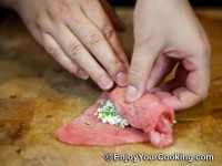 Veal Rolls with Feta Cheese, Garlic and Olives Recipe: Step 8d