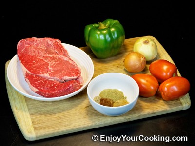 Beef Gyros with Vegetables and Spices Recipe: Step 