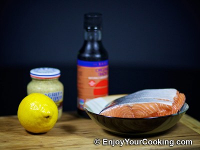 Salmon in Mustard, Lemon Juice and Soy Sauce Marinade Recipe: Step 1