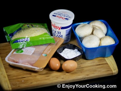 Chicken Cutlets with Mushroom and Cheese Recipe: Step 1
