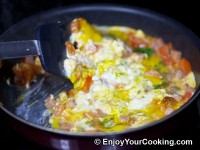 Scrambled Eggs with Ham and Tomatoes Recipe: Step 10b