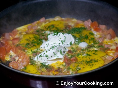 Scrambled Eggs with Ham and Tomatoes Recipe: Step 9
