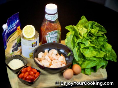 Shrimp, Lettuce and Egg Salad Recipe: Step 1