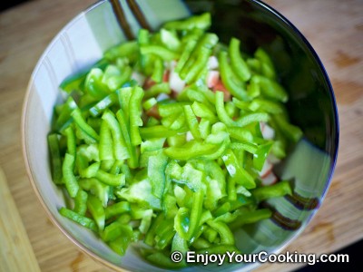 Crab Sticks, Beans, Tomato, Bell Pepper and Cheese Salad Recipe: Step 3
