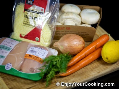 Mushroom and Carrots Stuffed Chicken Casserole Recipe: Step 1