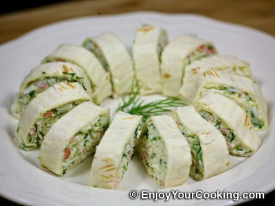 Tortilla Rolls with Crab Sticks and Cheese Recipe: Step 11