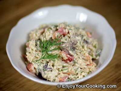 Shrimps, Mushroom and Rice Salad
